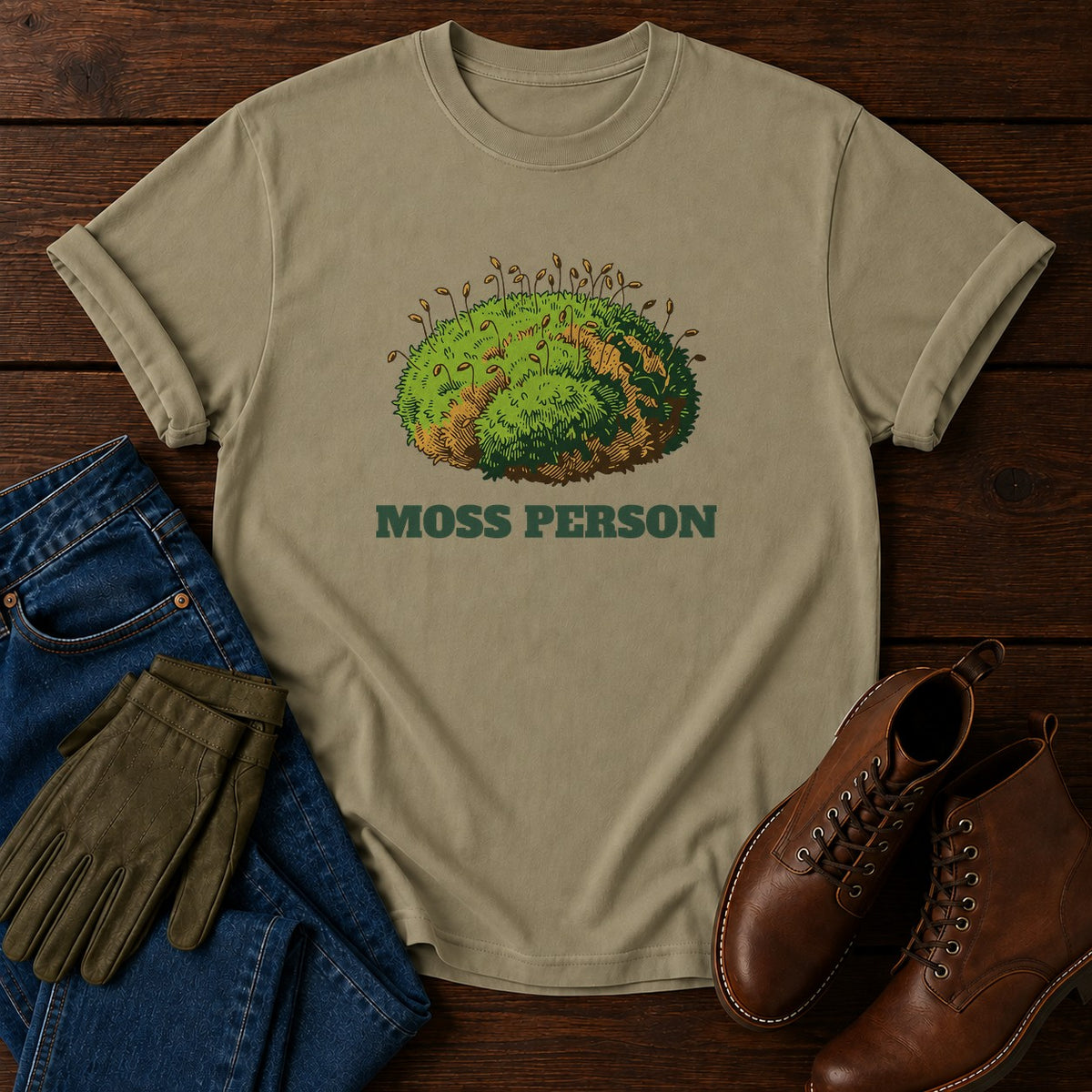 Moss Person T-Shirt — Khaki