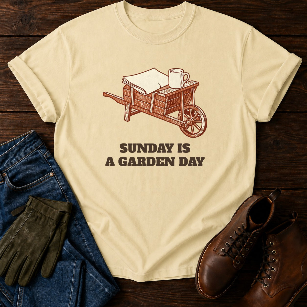 Sunday Is A Garden Day T-Shirt — Butter