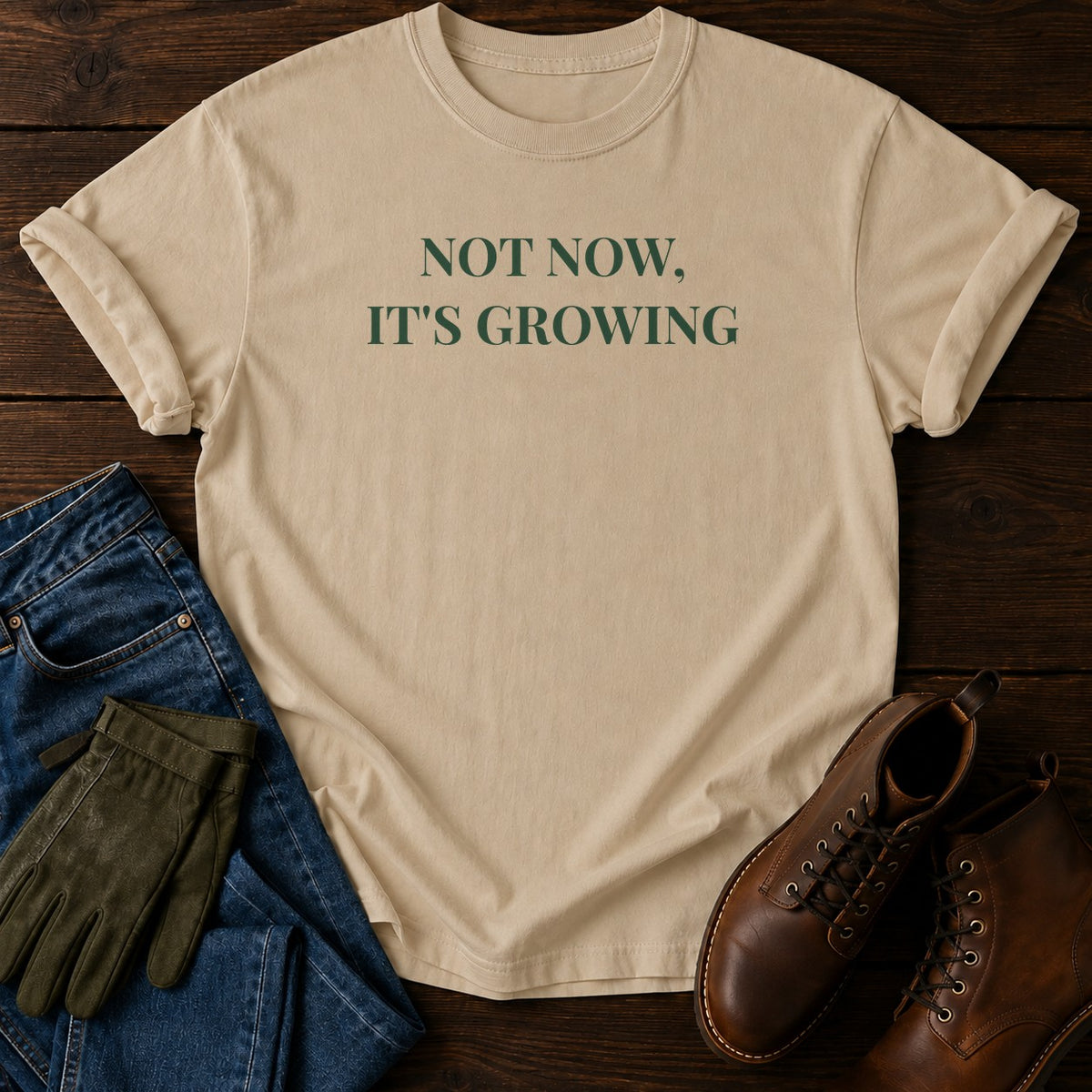 It's Growing T-Shirt — Sandstone