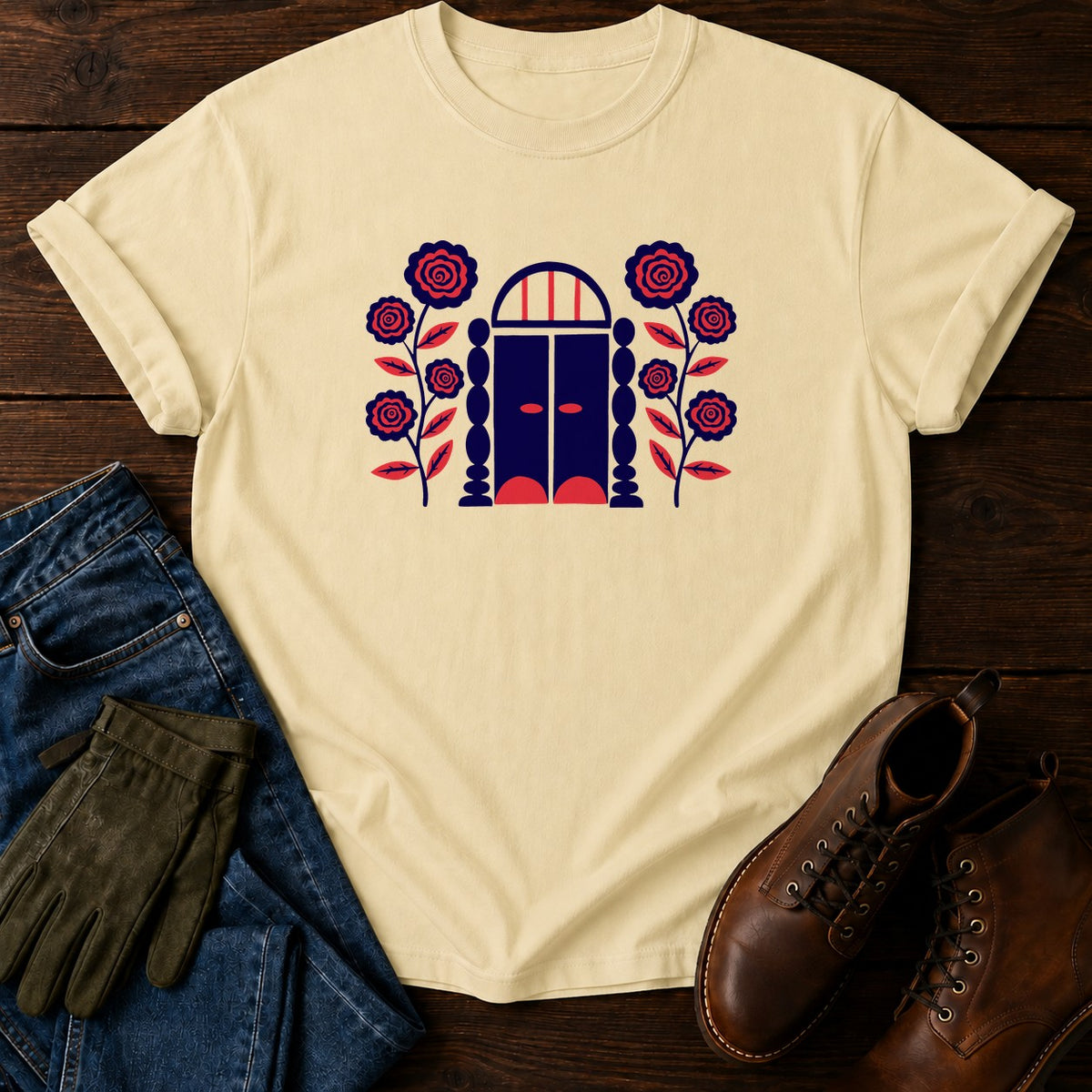 Folk Garden Gate T-Shirt — Butter