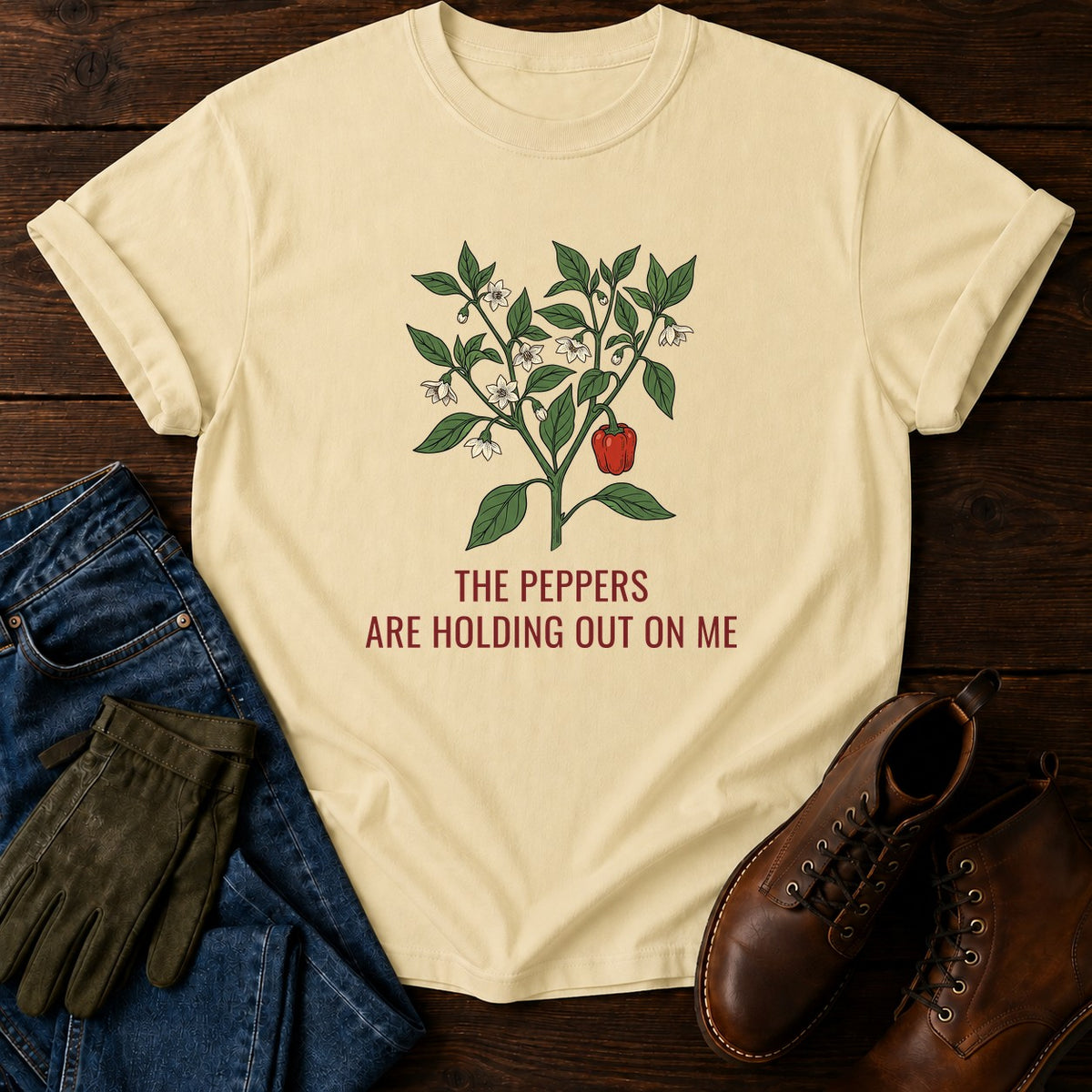 Holding Out On Me T-Shirt — Butter