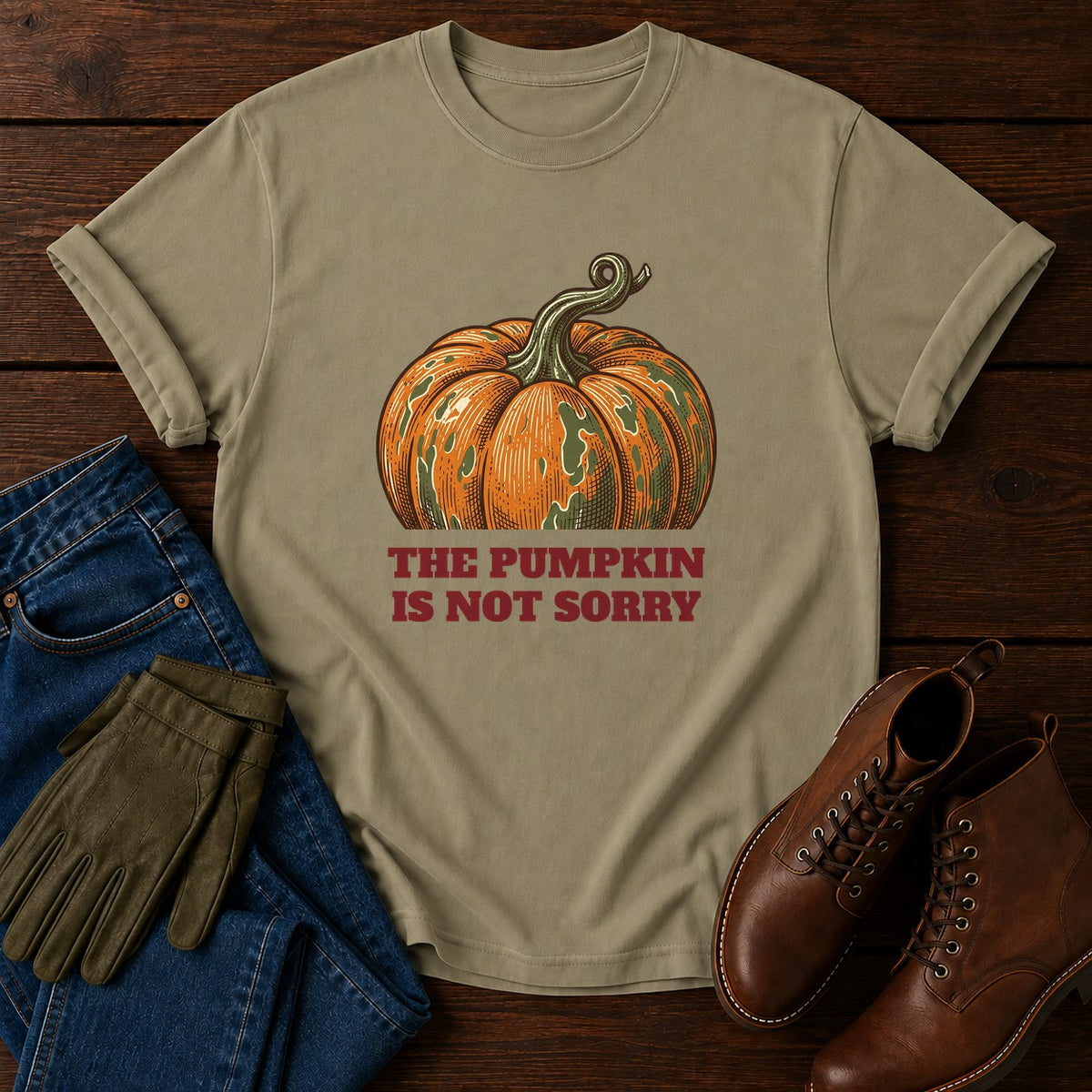 Not Sorry T-Shirt — Khaki