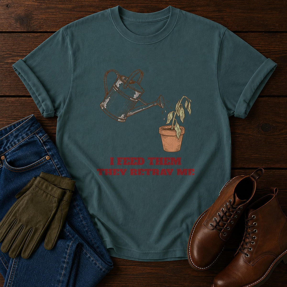 They Betray Me T-Shirt — Blue Spruce