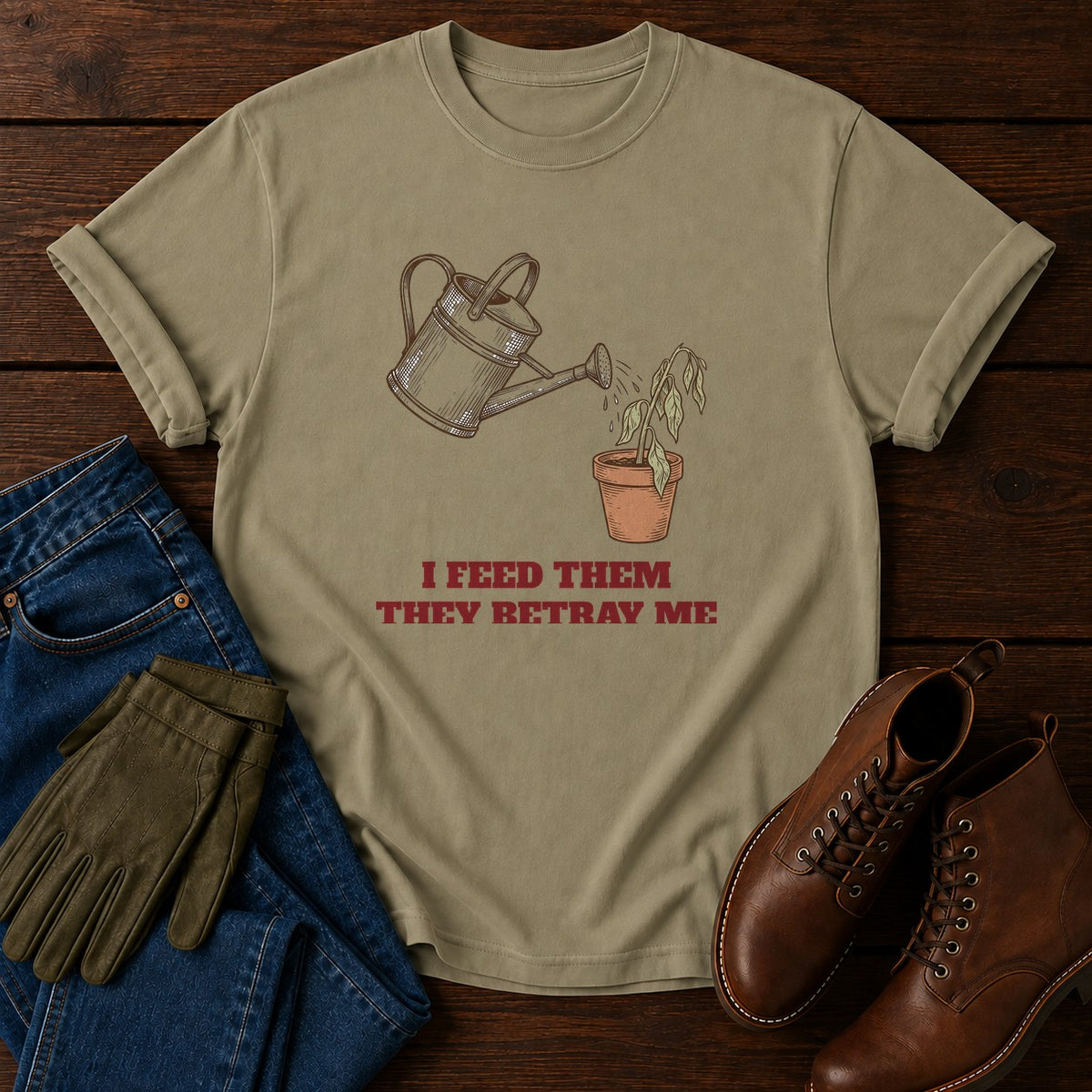 They Betray Me T-Shirt — Khaki