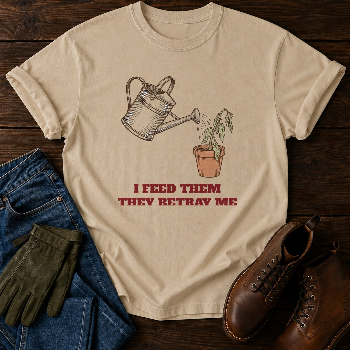 They Betray Me T-Shirt — Sandstone