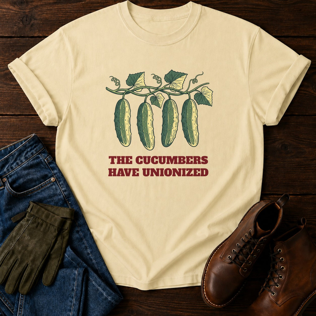 Cucumbers Unionized T-Shirt — Butter