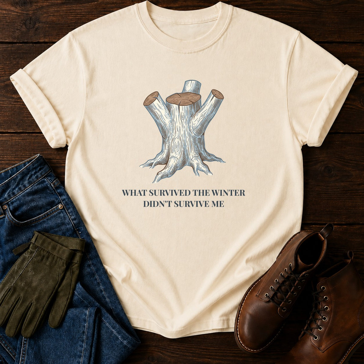 Didn't Survive Me T-Shirt — Ivory