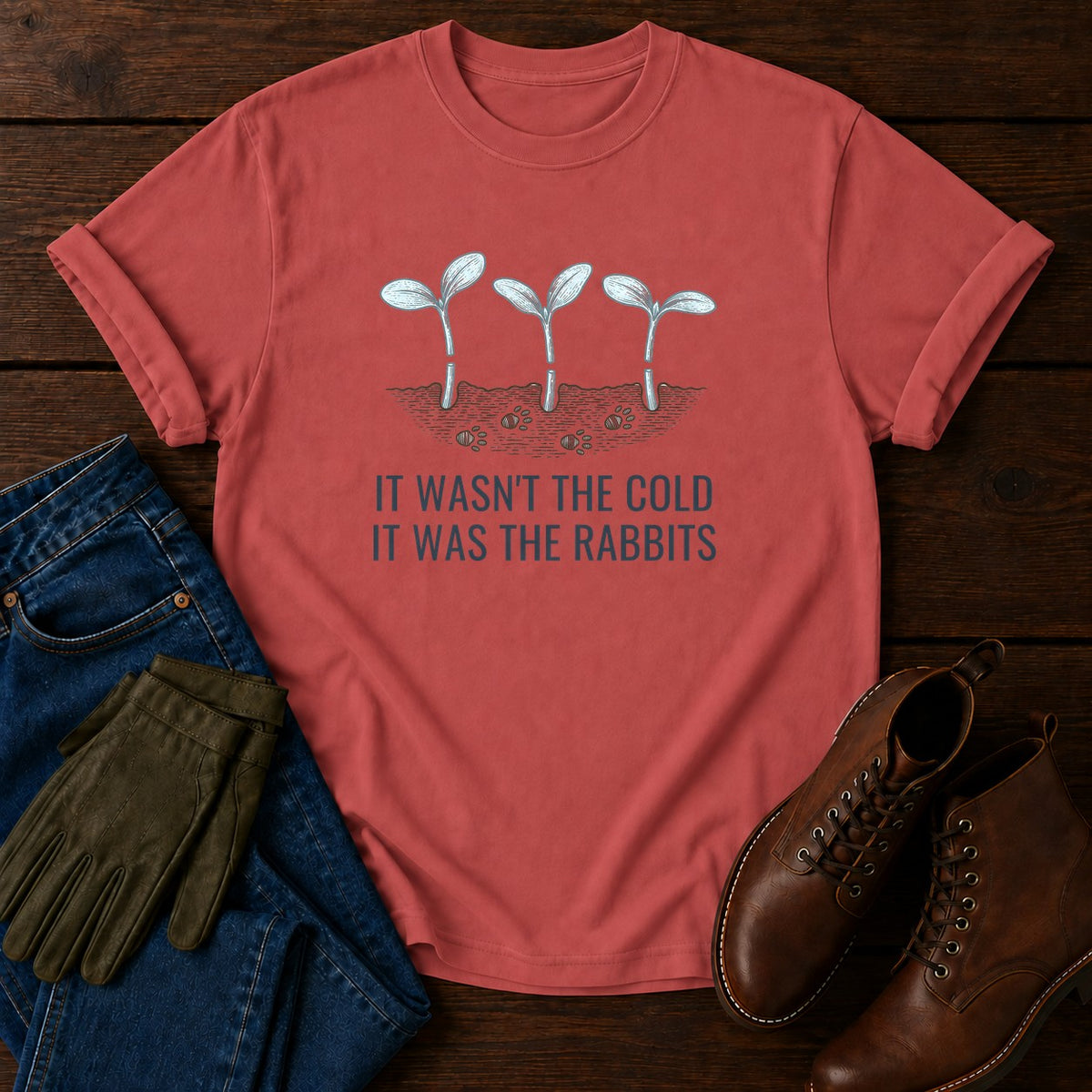 It Was The Rabbits T-Shirt — Crimson