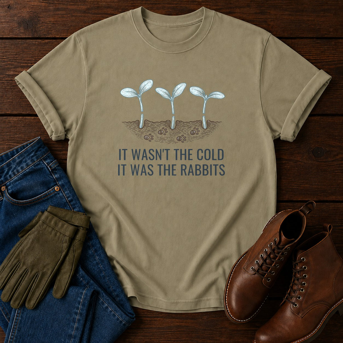 It Was The Rabbits T-Shirt — Khaki