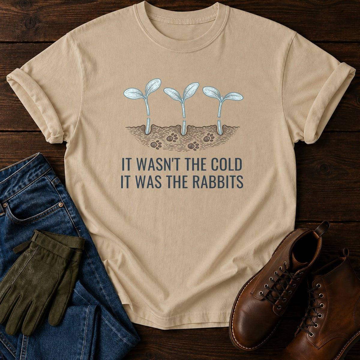 It Was The Rabbits T-Shirt — Sandstone