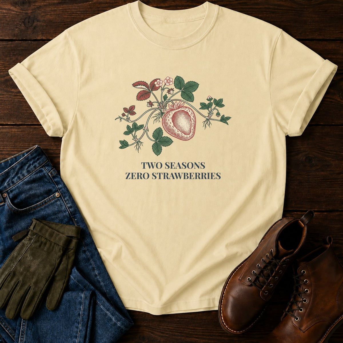 Zero Strawberries T-Shirt — Butter