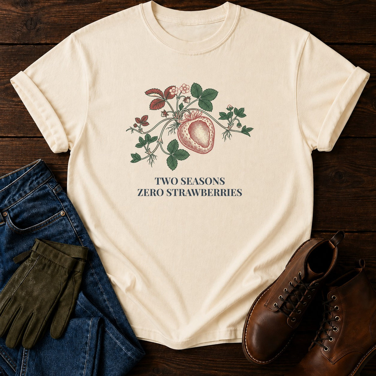 Zero Strawberries T-Shirt — Ivory