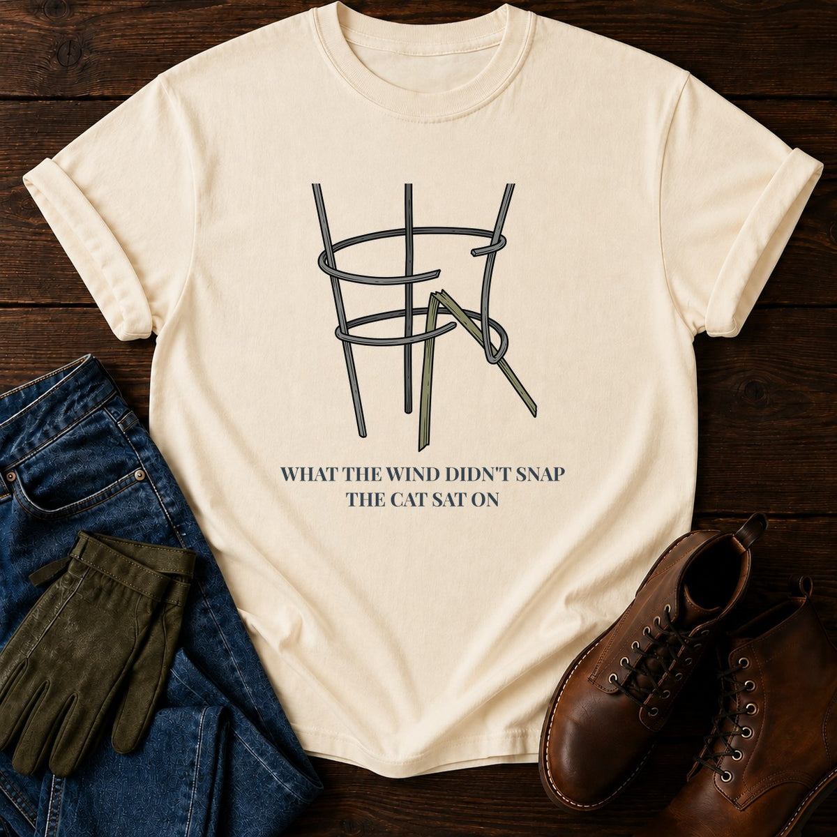 Wind And Cat T-Shirt — Ivory