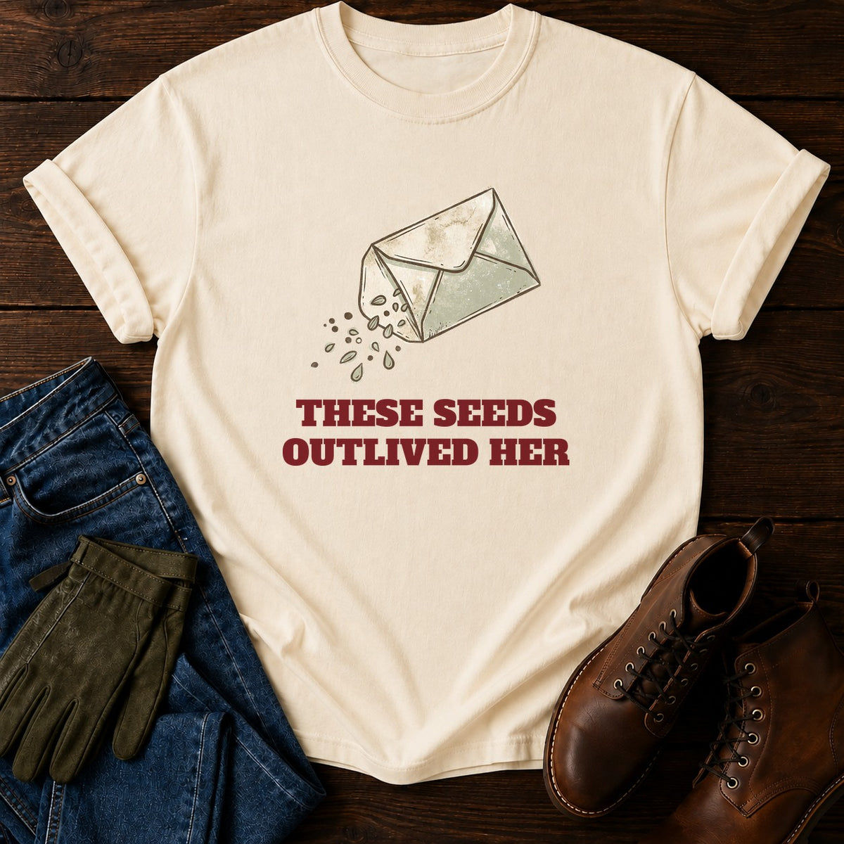 Seeds Outlived Her T-Shirt — Ivory