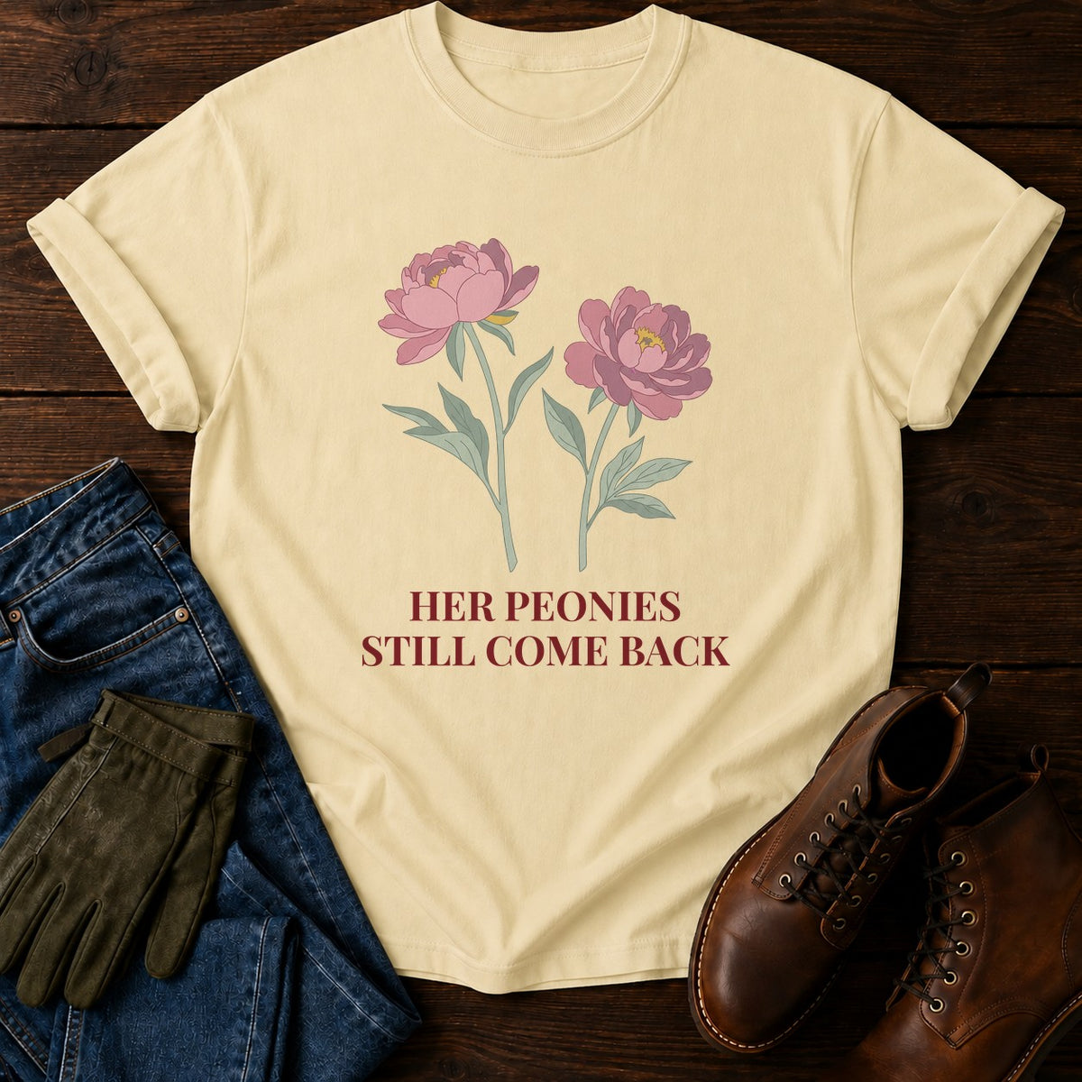 Her Peonies T-Shirt — Butter