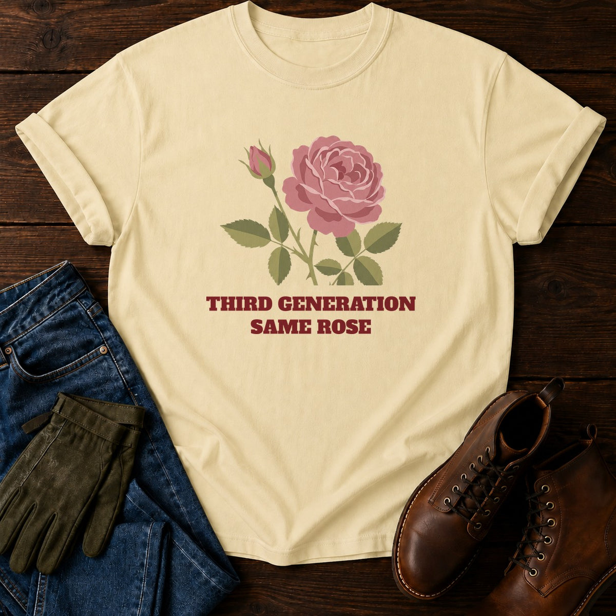 Third Generation Rose T-Shirt — Butter