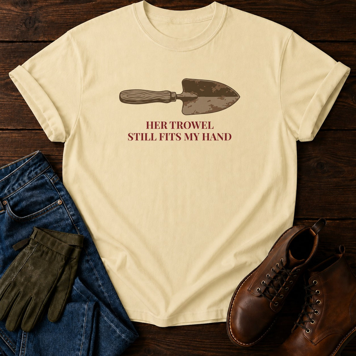 Her Trowel T-Shirt — Butter
