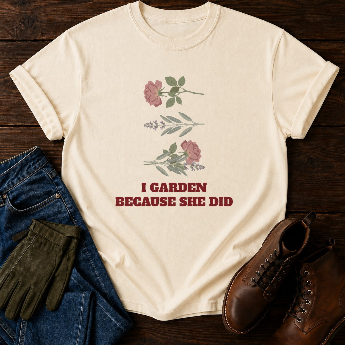 Because She Did T-Shirt — Ivory