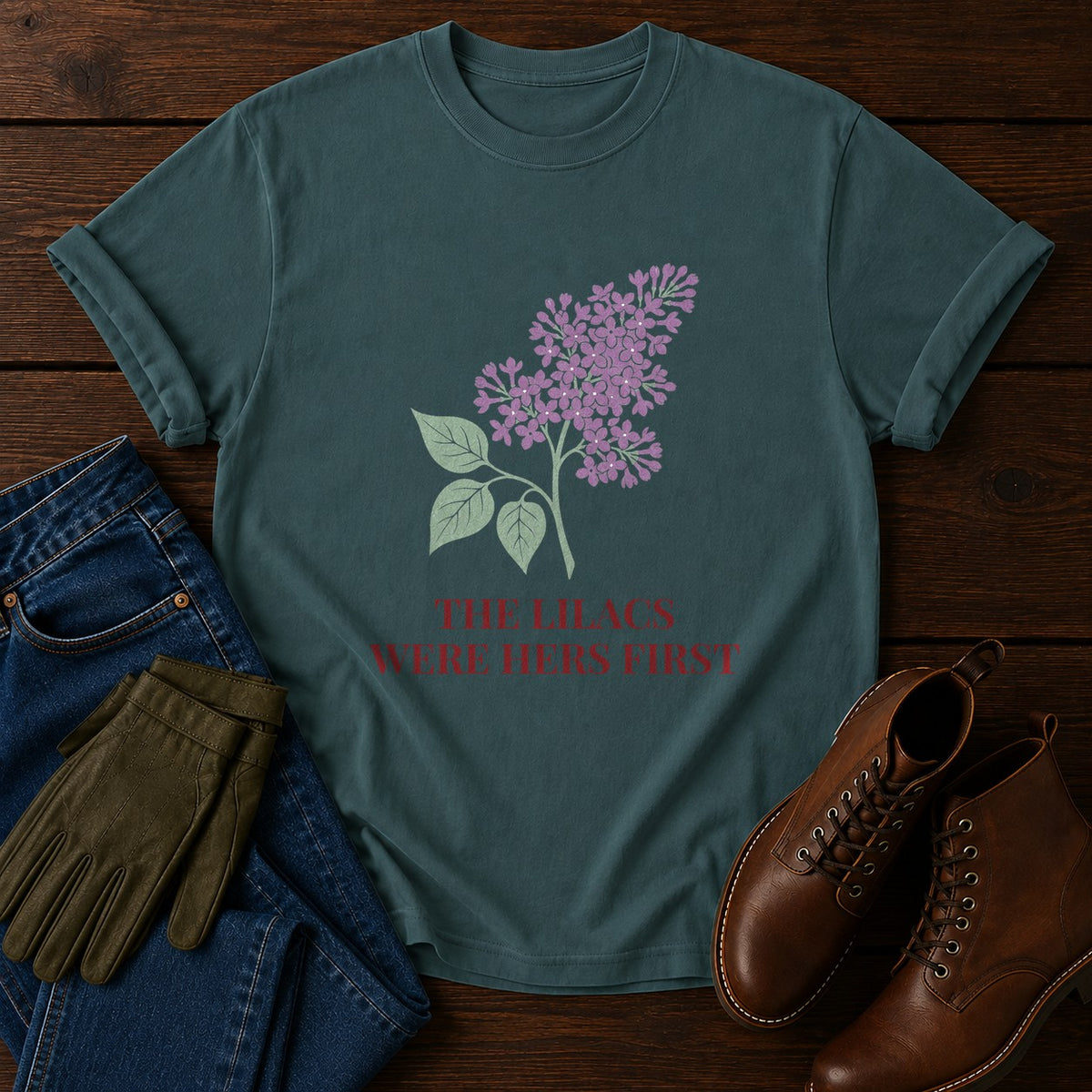 Hers First T-Shirt — Blue Spruce