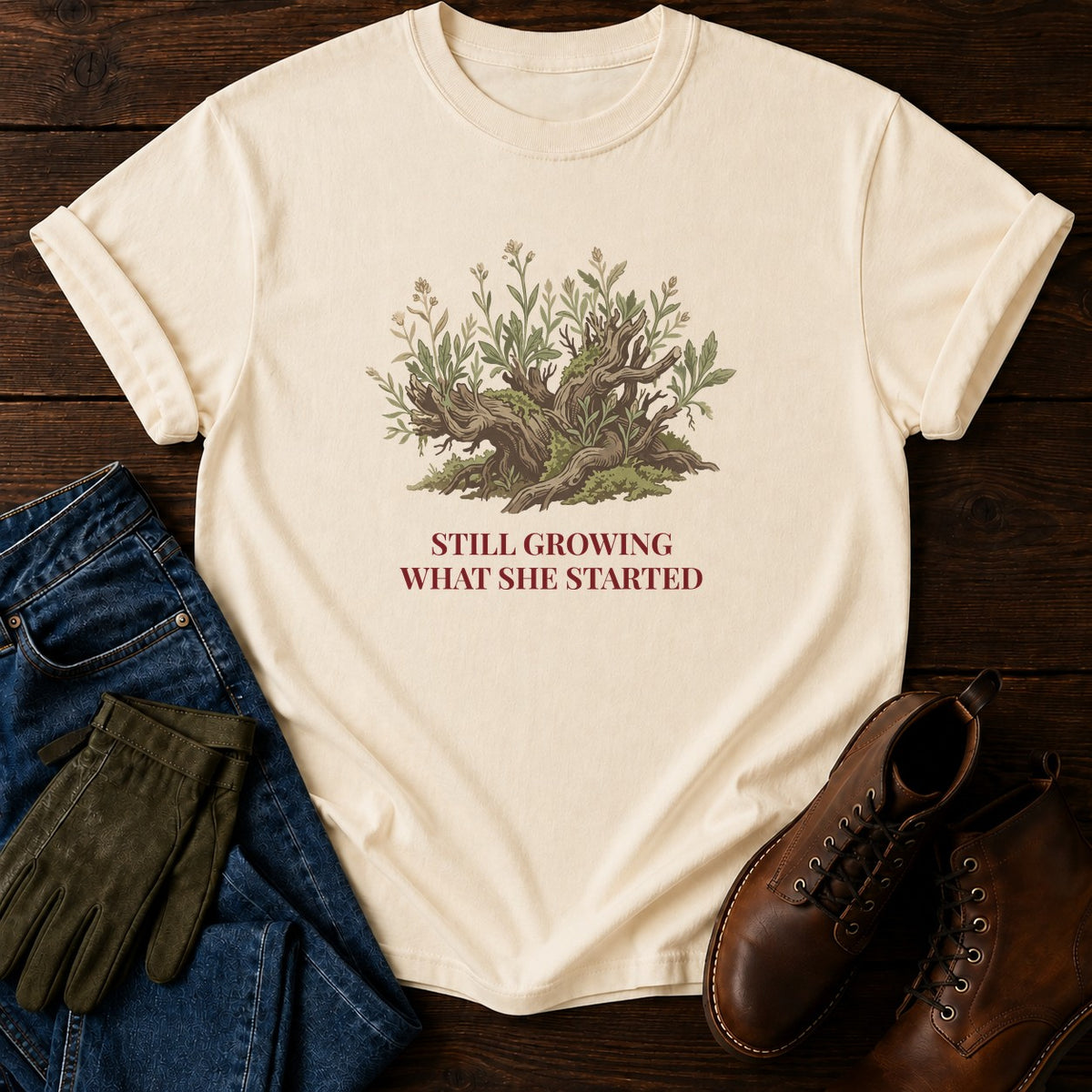 What She Started T-Shirt — Ivory