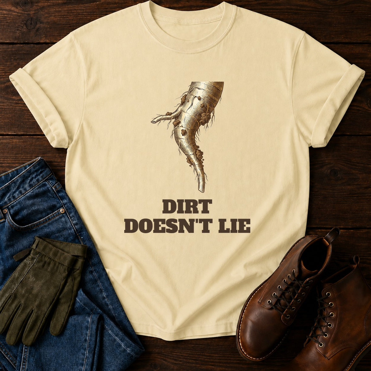 Dirt Doesn't Lie T-Shirt — Butter