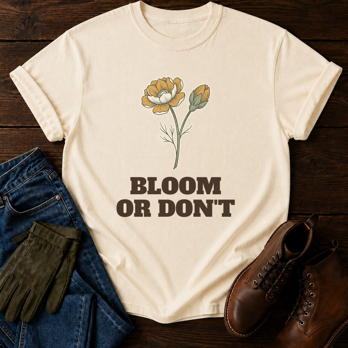 Bloom Or Don't T-Shirt — Ivory