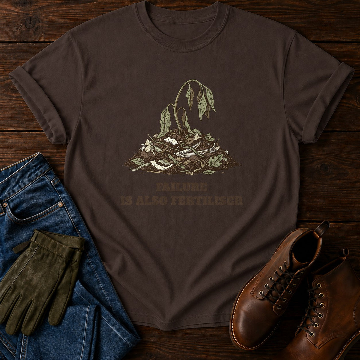 Also Fertiliser T-Shirt — Espresso