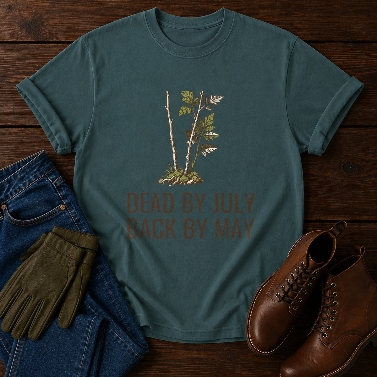 Back By May T-Shirt — Blue Spruce