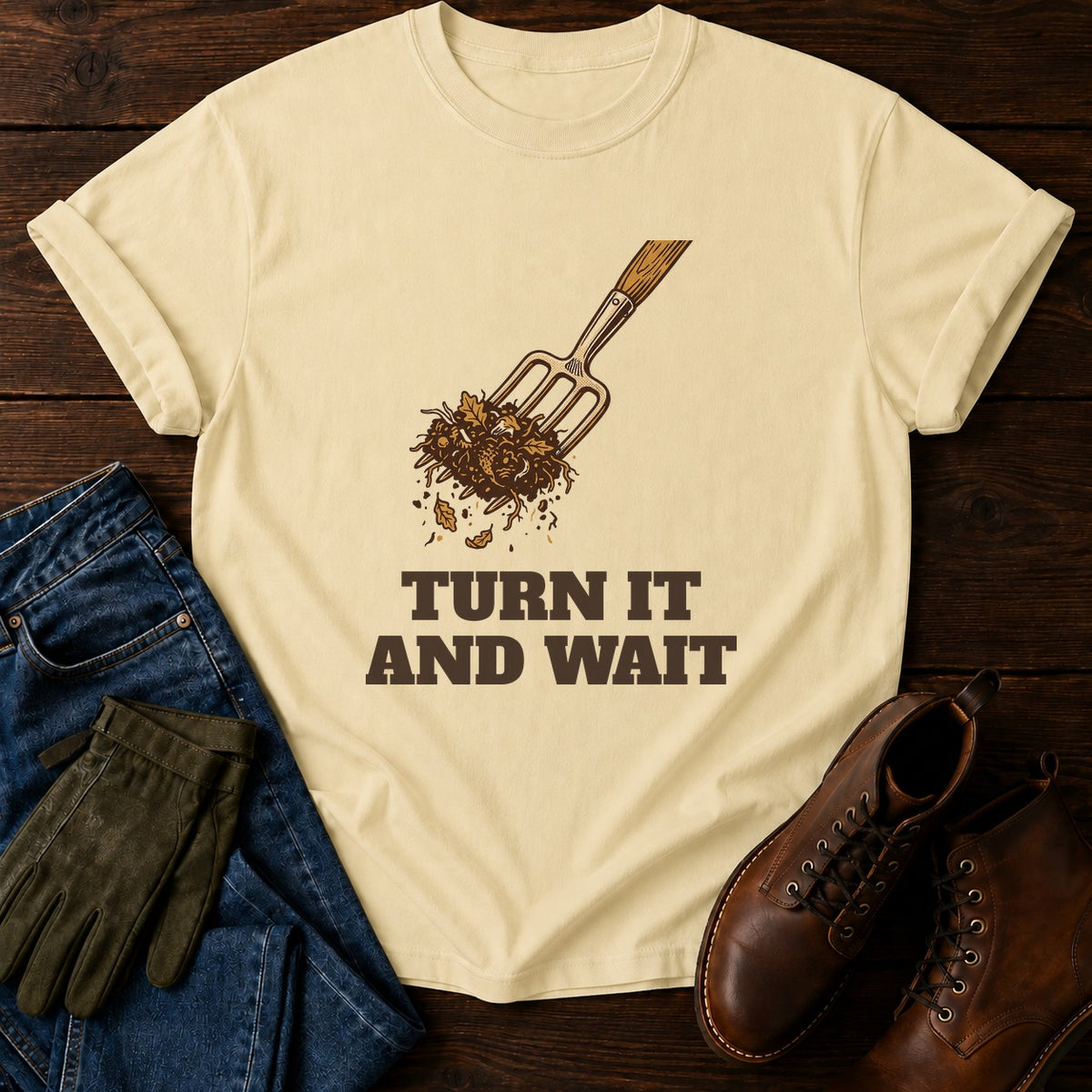 Turn It And Wait T-Shirt — Butter