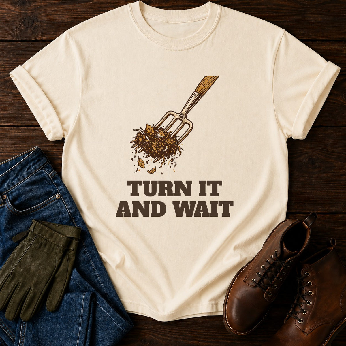 Turn It And Wait T-Shirt — Ivory