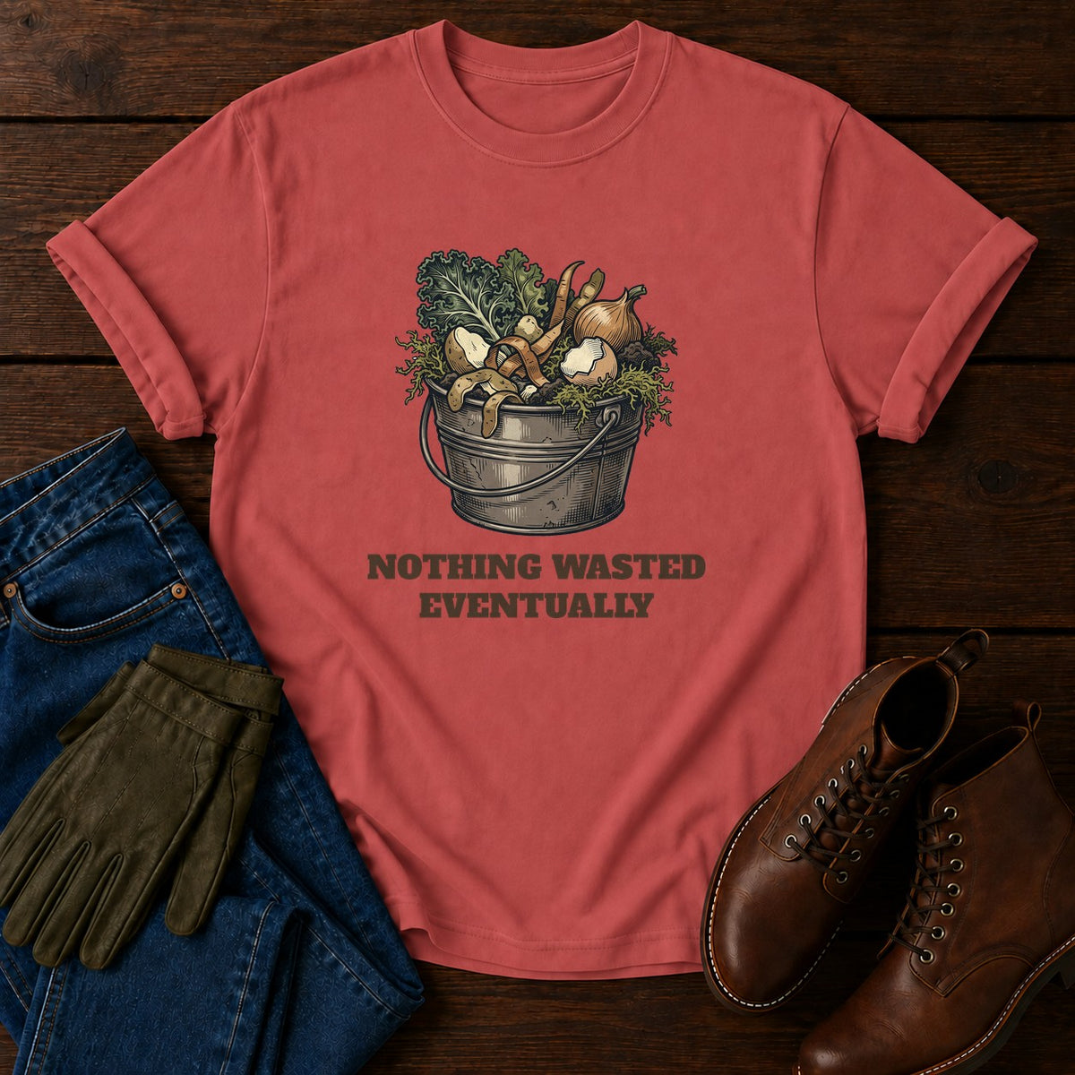 Nothing Wasted T-Shirt — Crimson