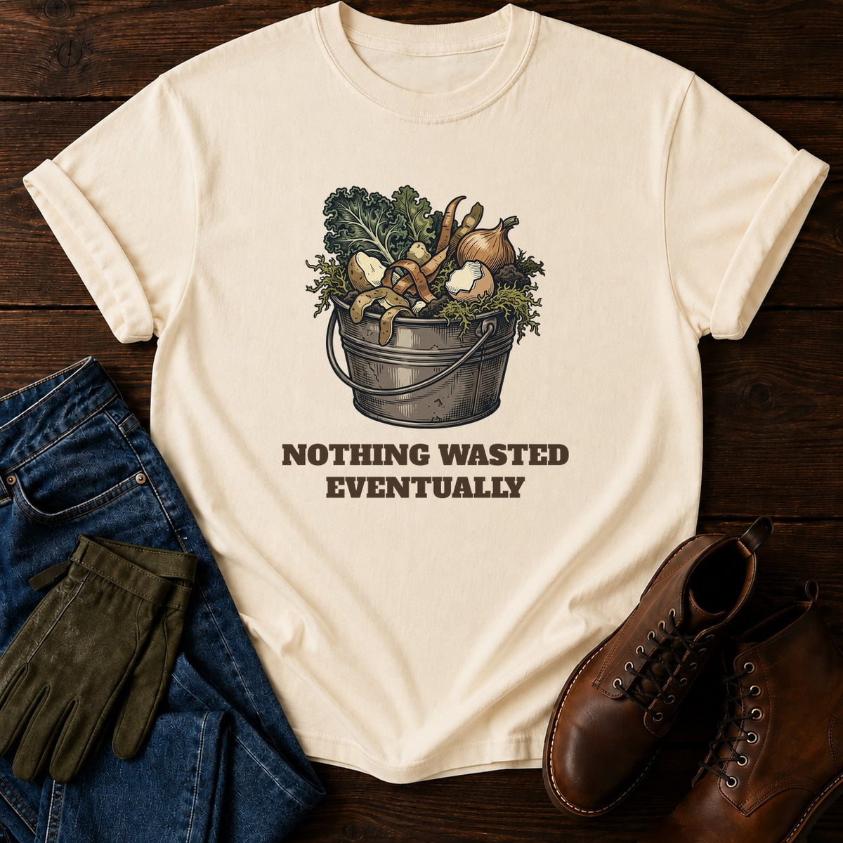 Nothing Wasted T-Shirt — Ivory