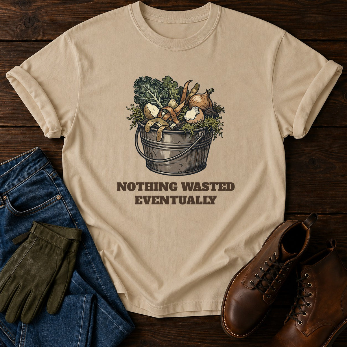 Nothing Wasted T-Shirt — Sandstone