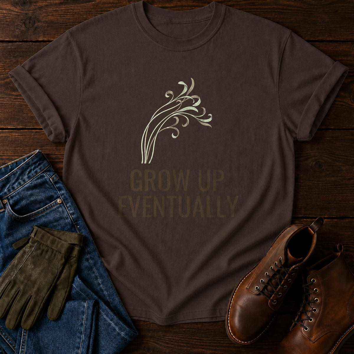 Grow Up Eventually T-Shirt — Espresso