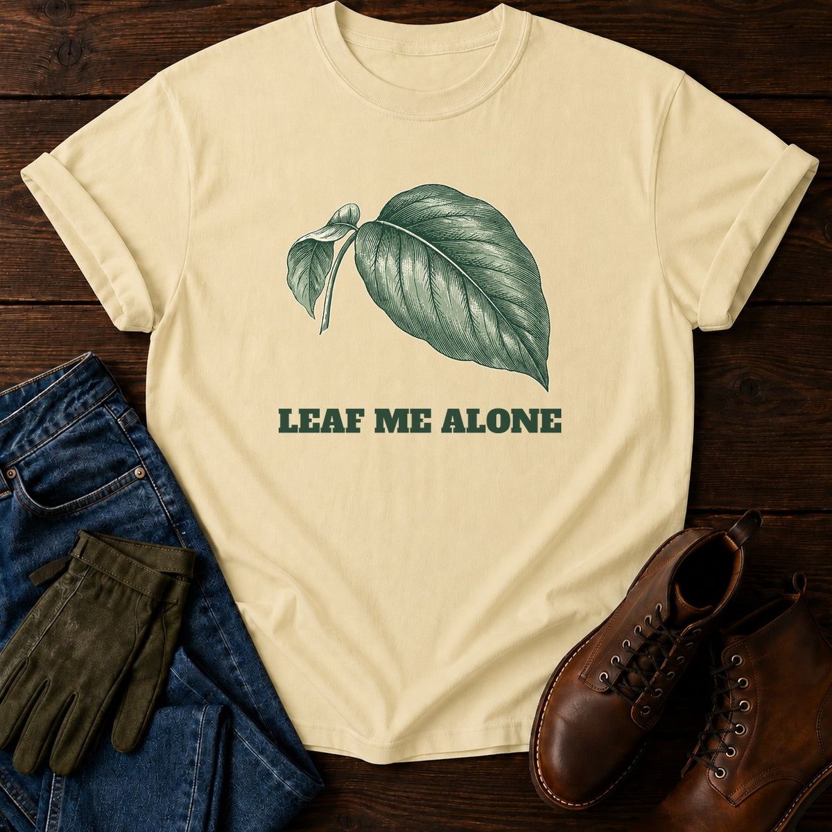 Leaf Me Alone T-Shirt — Butter