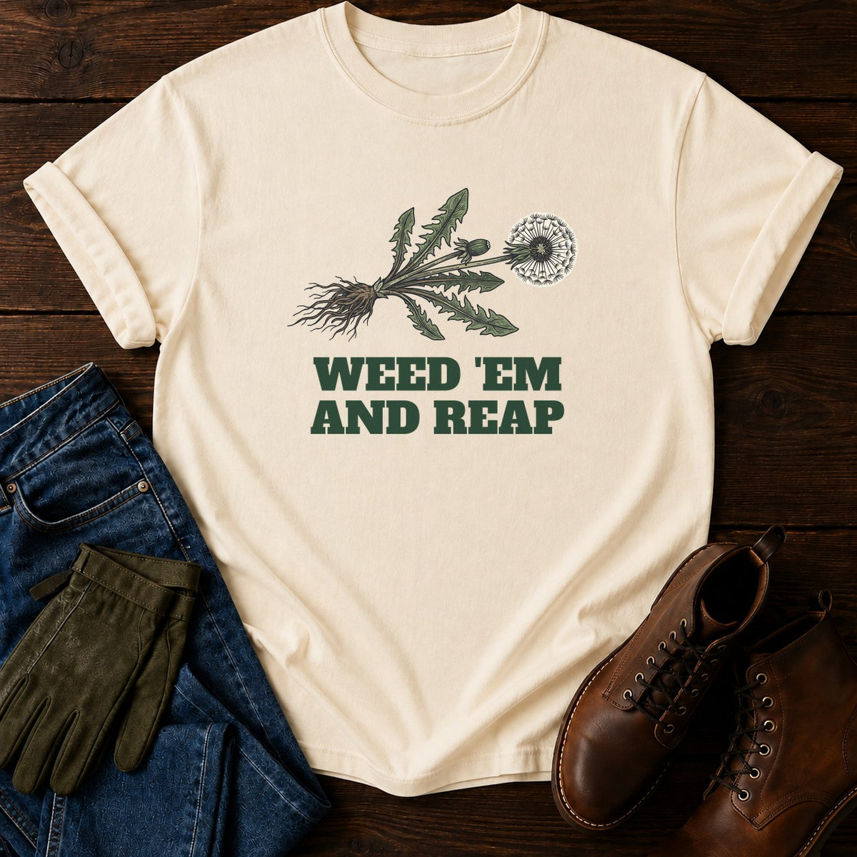 Weed Em And Reap T-Shirt — Ivory