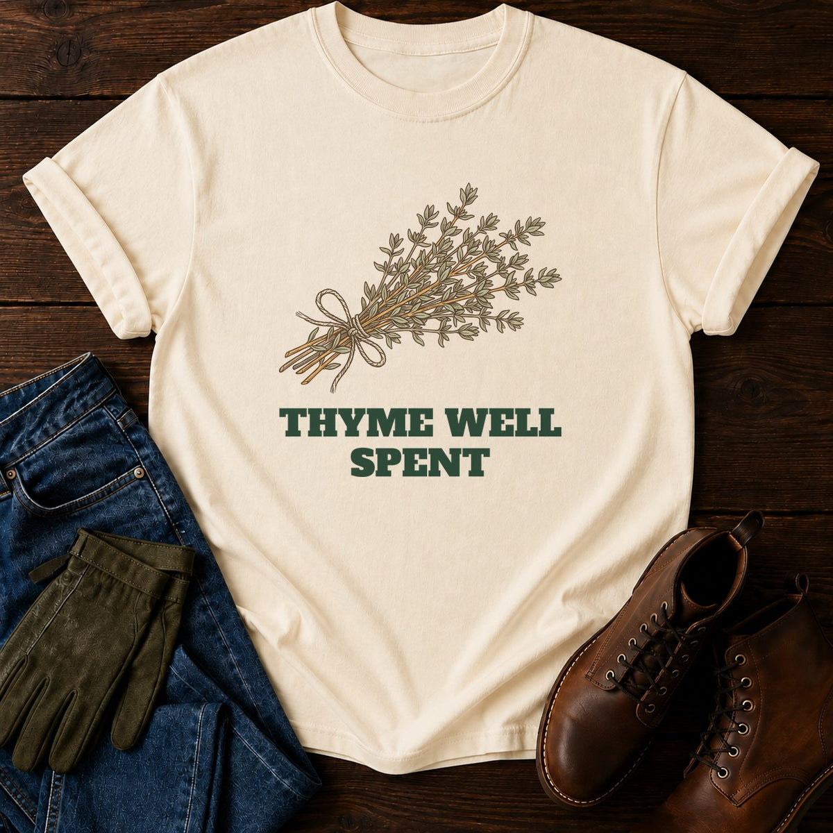 Thyme Well Spent T-Shirt — Ivory