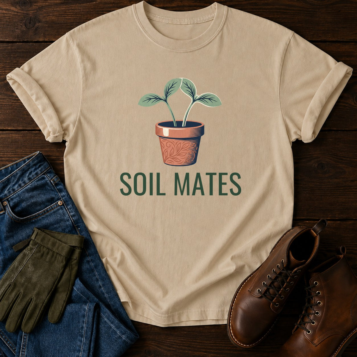 Soil Mates T-Shirt — Sandstone