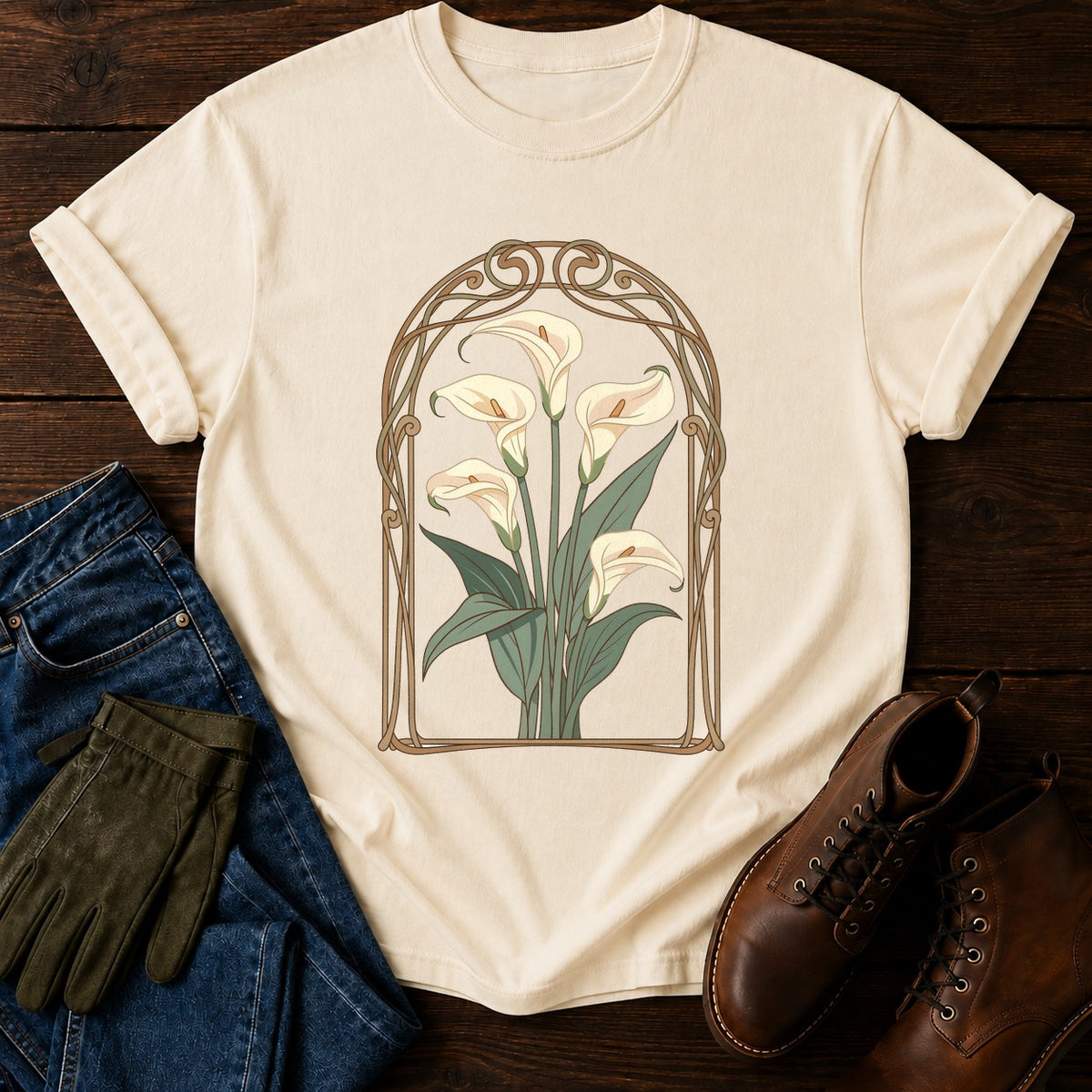 Nouveau Lily Arch T-Shirt — Ivory