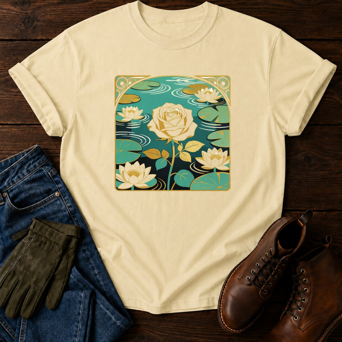 Nouveau Water Lily T-Shirt — Butter