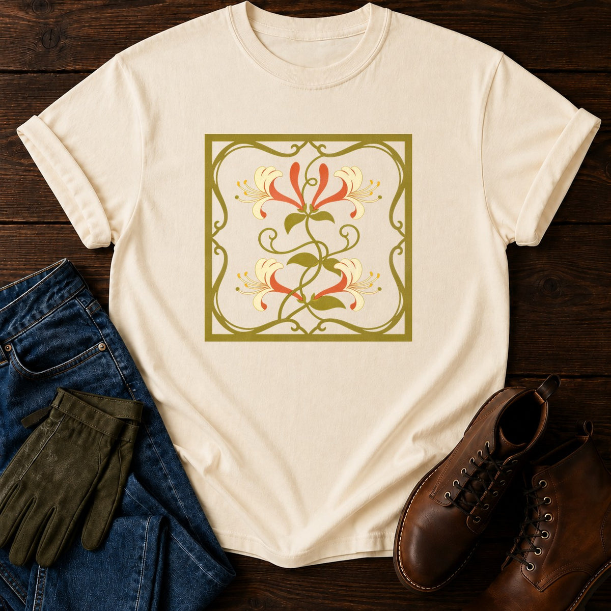 Nouveau Honeysuckle T-Shirt — Ivory