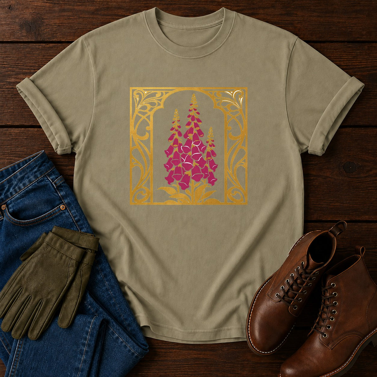 Nouveau Foxglove T-Shirt — Khaki