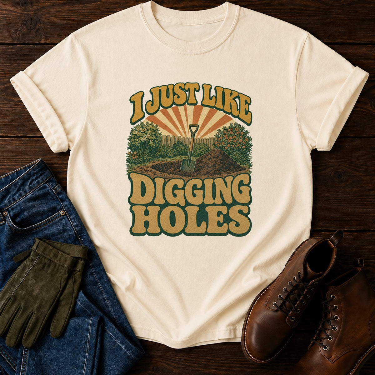 I Just Like Digging Holes T-Shirt — Ivory