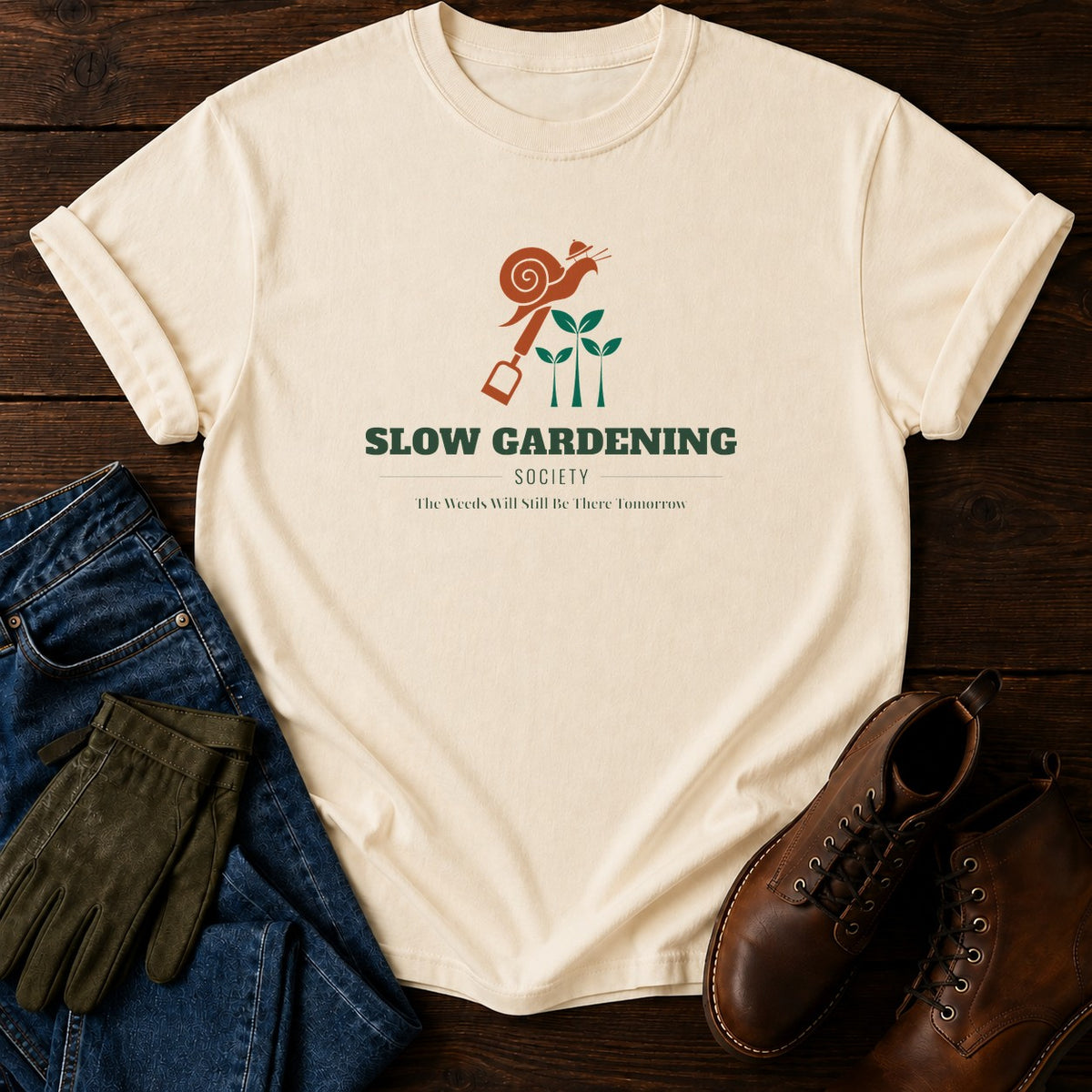 Slow Gardening Society T-Shirt — Ivory