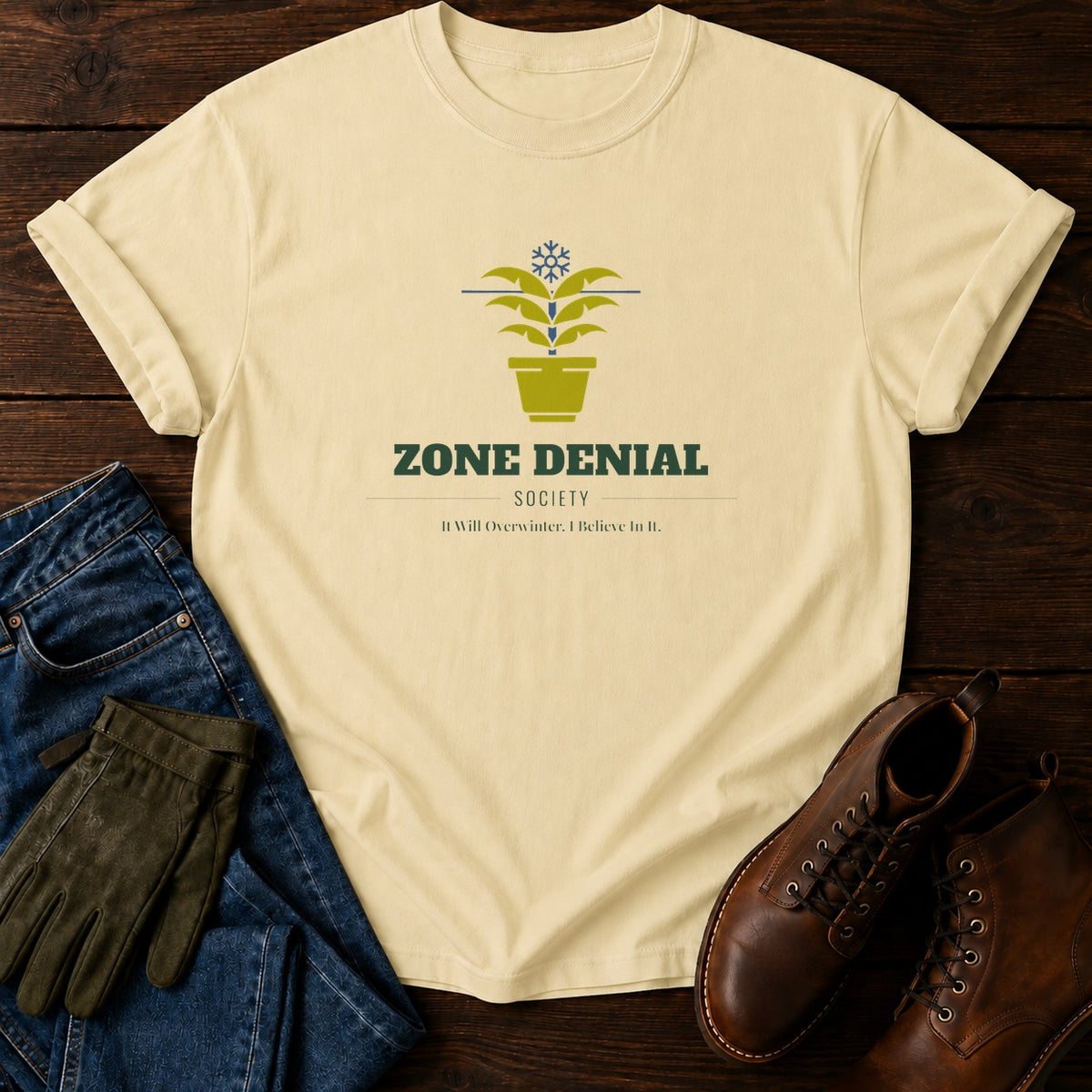 Zone Denial Society T-Shirt — Butter