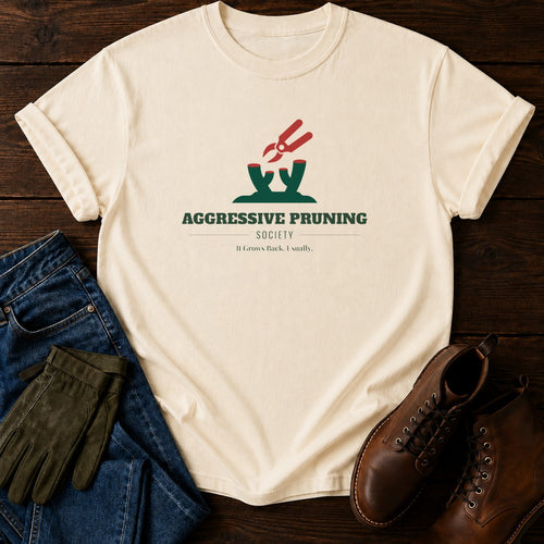 Aggressive Pruning Society T-Shirt — Ivory