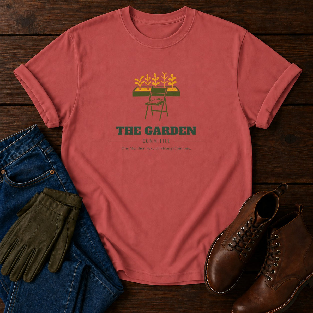 The Garden Committee T-Shirt — Crimson