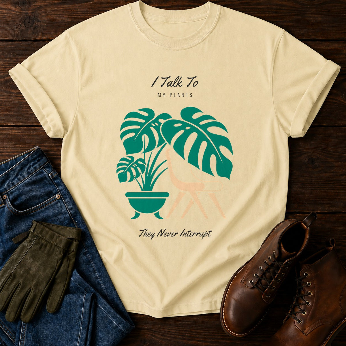 I Talk To My Plants T-Shirt — Butter