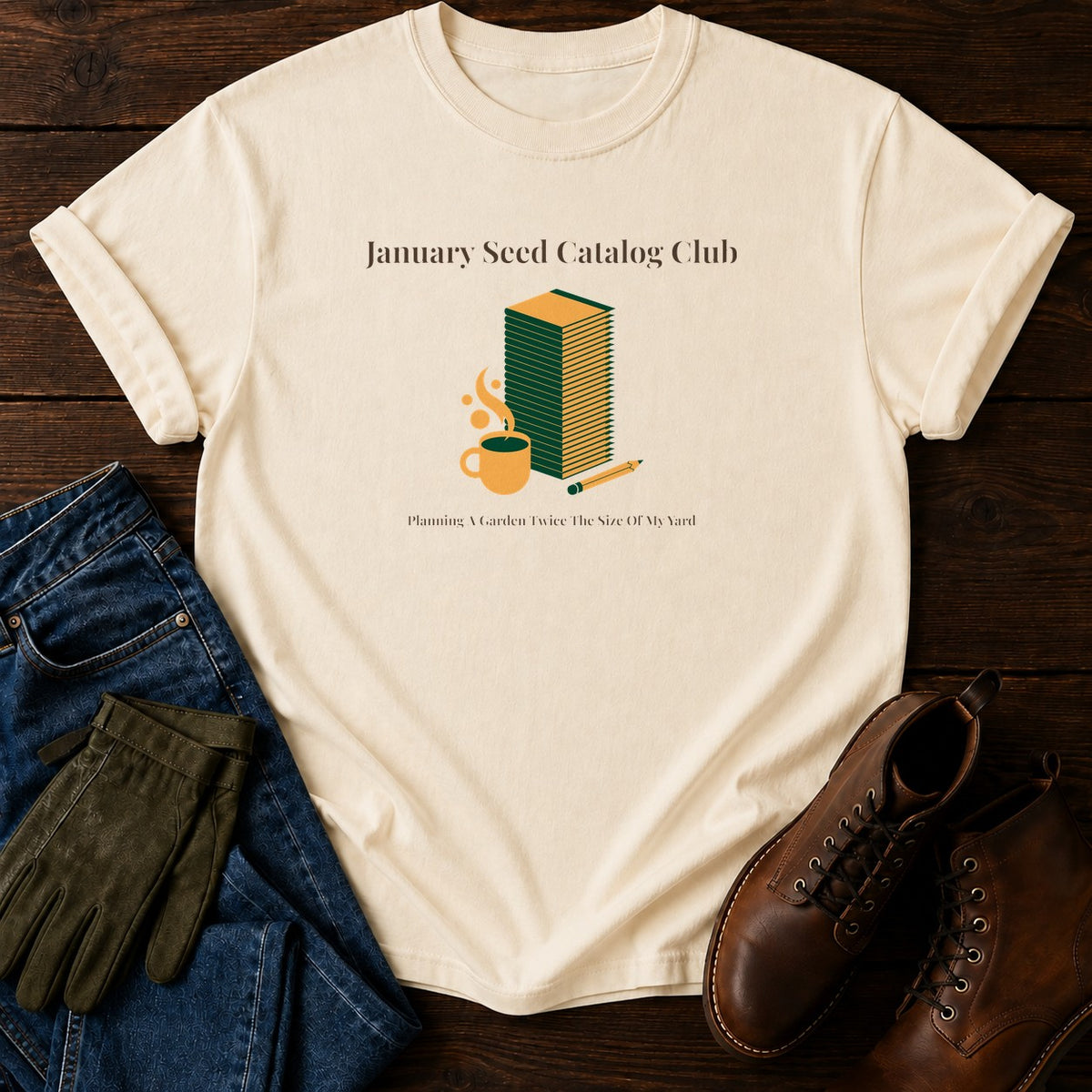 January Seed Catalog Club T-Shirt — Ivory