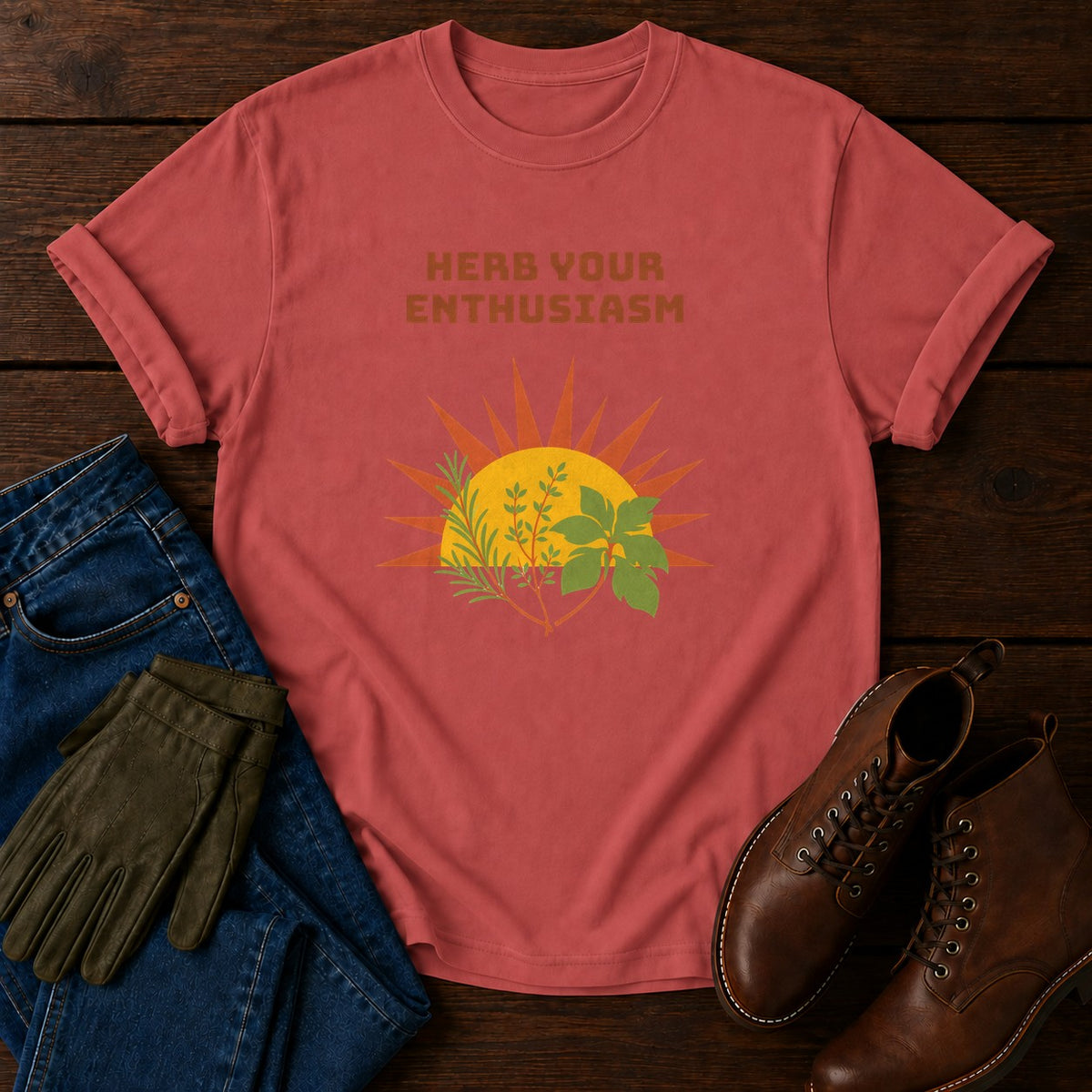 Herb Your Enthusiasm T-Shirt — Crimson